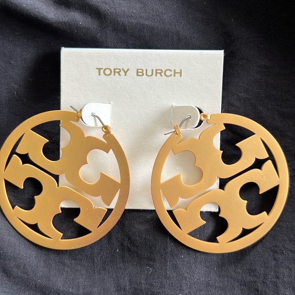Tory Burch Jewelry - NWT Tory Burch Miller hoop earrings in Matte (18K Gold-Plated) 2" Large